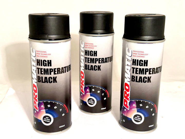 Aerosol Black "Matt Heat Proof" 400ml, For use on Boilers. up to 600deg c