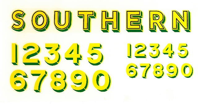 Southern Sunshine letters & numbers