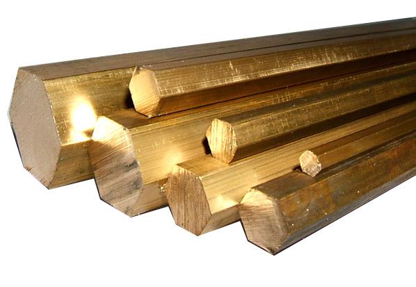 brass hexagonal in various sizes